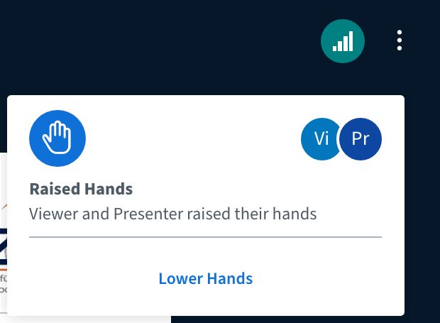 Hand raise notification for moderators