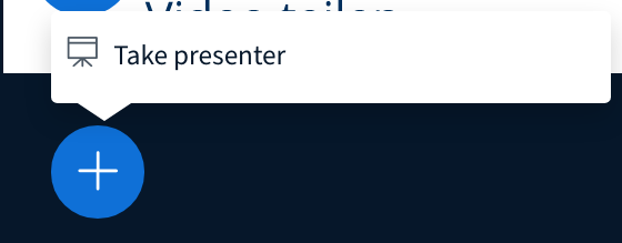 Selected action button with "Take presenter" option