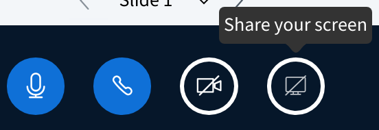Screen share button before sharing