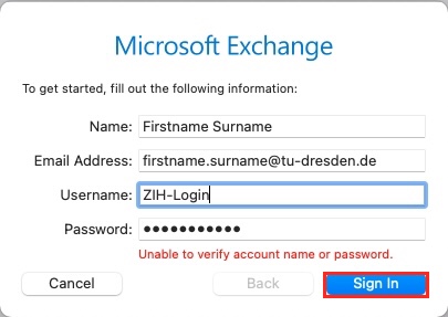 Screenshot username request with marker on Sign In