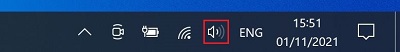 Screenshot taskbar speaker icon