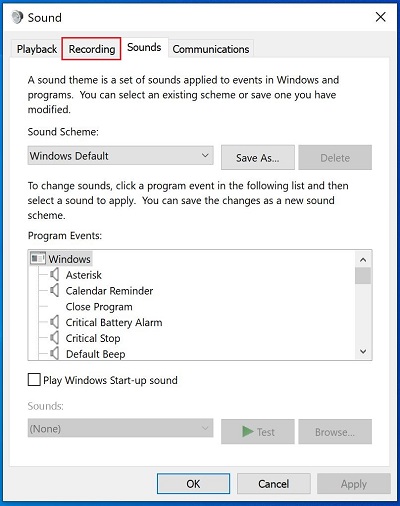 Screenshot sound menu