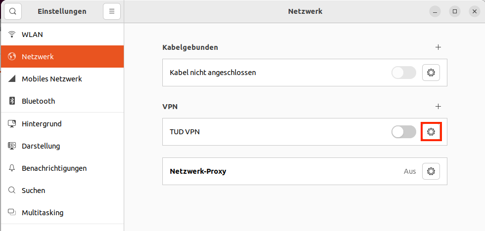 Erklärender Screenshot zur vorherigen Beschreibung mit Marker auf TUD-VPN-Einstellungs-Icon