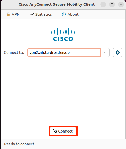 Erklärender Screenshot zur vorherigen Beschreibung mit Marker auf Cisco AnyConnect